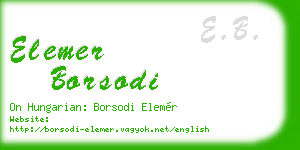 elemer borsodi business card